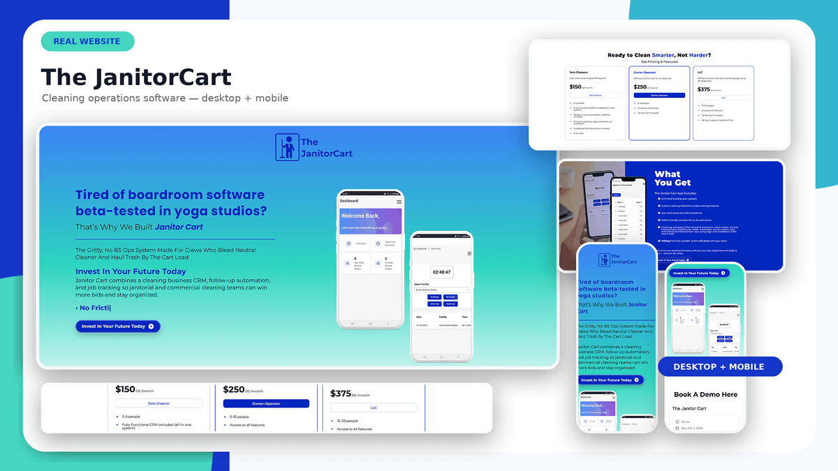 The Janitor Cart Landing Page