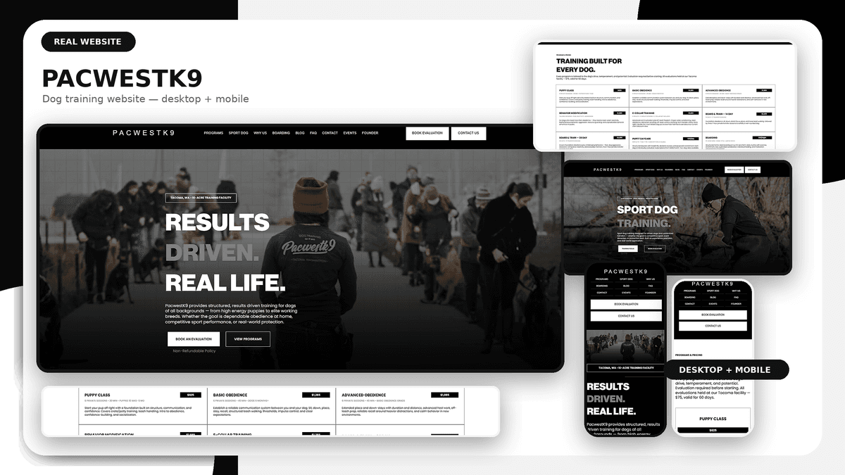 Pacwestk9 Website